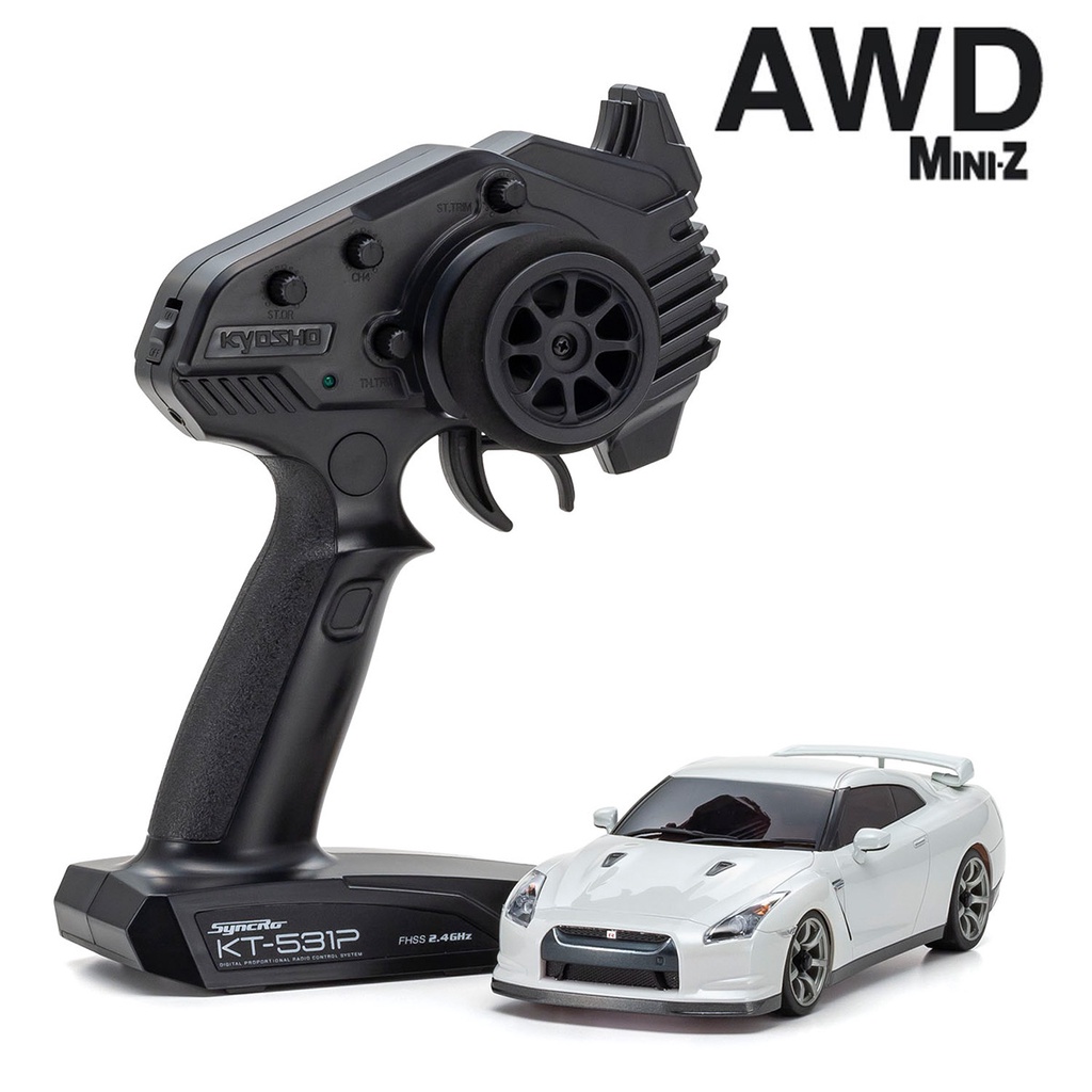 KYOSHO MINI-Z AWD MA020S甩尾套裝車NISSAN GT-R R35(32628PW)GTR白色