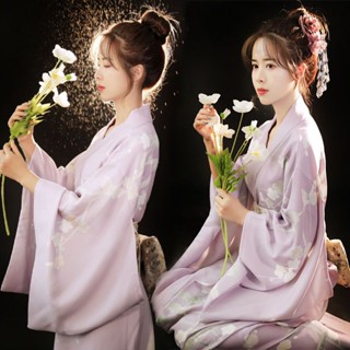 ♣ 有貨 優質版和服和服女正裝日本復古紫色文藝日式寫真改良中國風攝影神明少女和服日系a春日祭正裝傳統日本