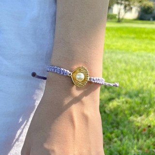 [La Sirena Bracelets] Pearl shell bracelet 珍珠貝殼編織手環 – purple
