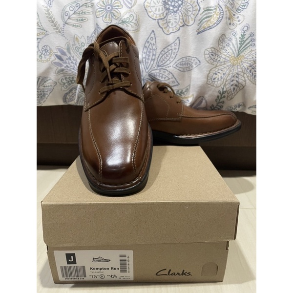 Clarks Kempton Run Tan Leather 皮鞋 咖啡色 UK 7.5 EUR 41.5 台灣公司貨