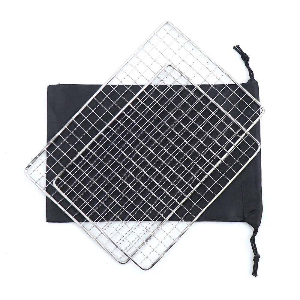 304不鏽鋼 烤肉網 BBQ 燒烤網 送防水布袋 方形烤網 烤魚 烤肉方格網 耐高溫 耐摩擦 環保無毒 防滑