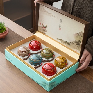 原創高檔小罐茶碎銀子禮盒空盒通用小號陶瓷茶葉罐包裝盒空禮盒裝空盒新品