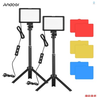 帶有 2 個 LED 視頻燈的 Andoer USB 視頻會議照明套件