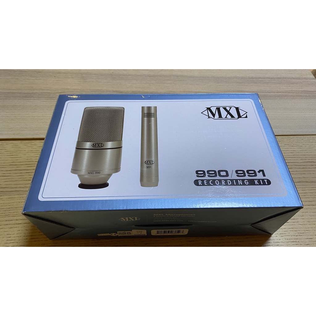 (9.5成新)MXL 990+991 電容式麥克風組 兩隻裝 (含麥克風攜行箱、麥克風支架) 人聲 樂器 錄音
