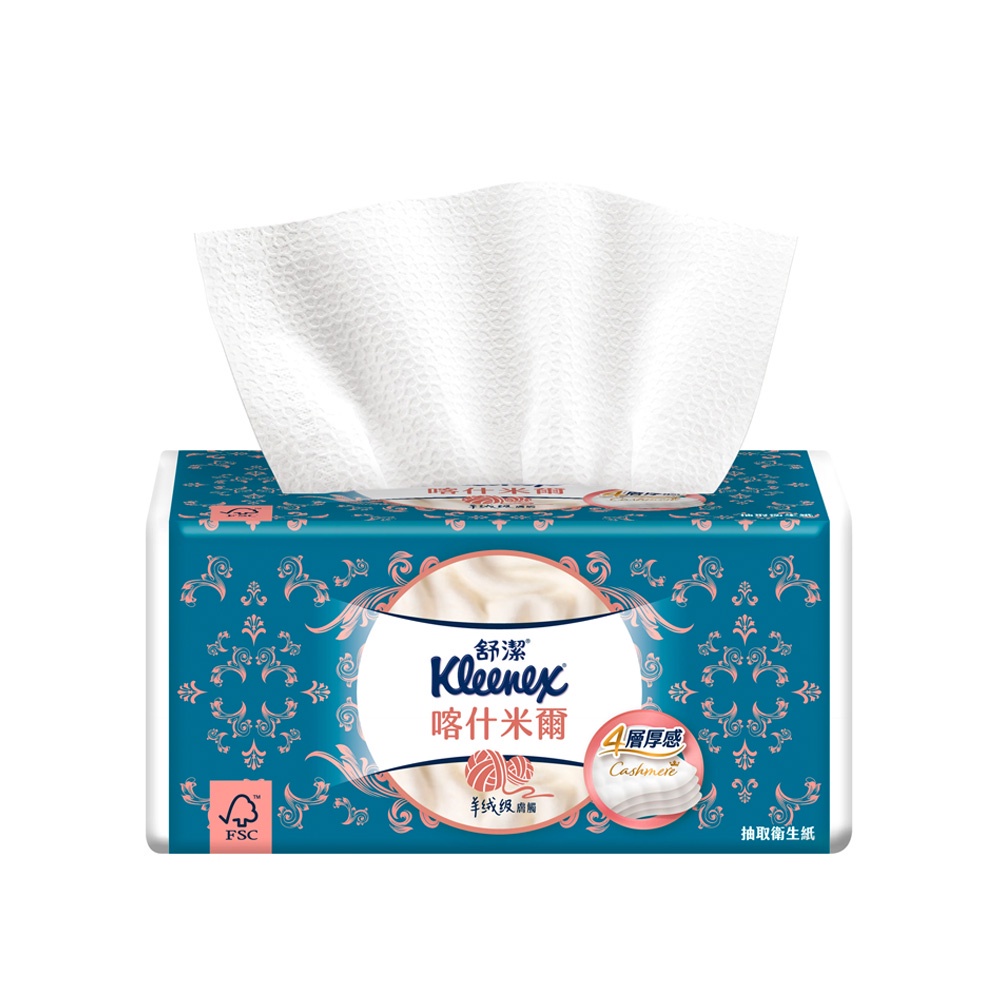 【Kleenex 舒潔】頂級四層喀什米爾抽取衛生紙（90抽）1包