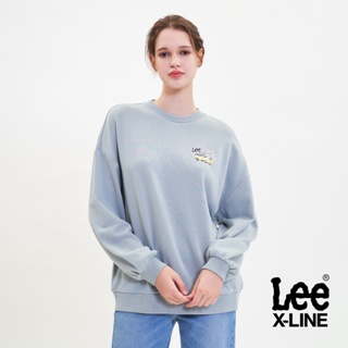 Lee 露營車印花季節版型衛衣 大學T 女 X-LINE LL220430 藍綠745 淺棕97W
