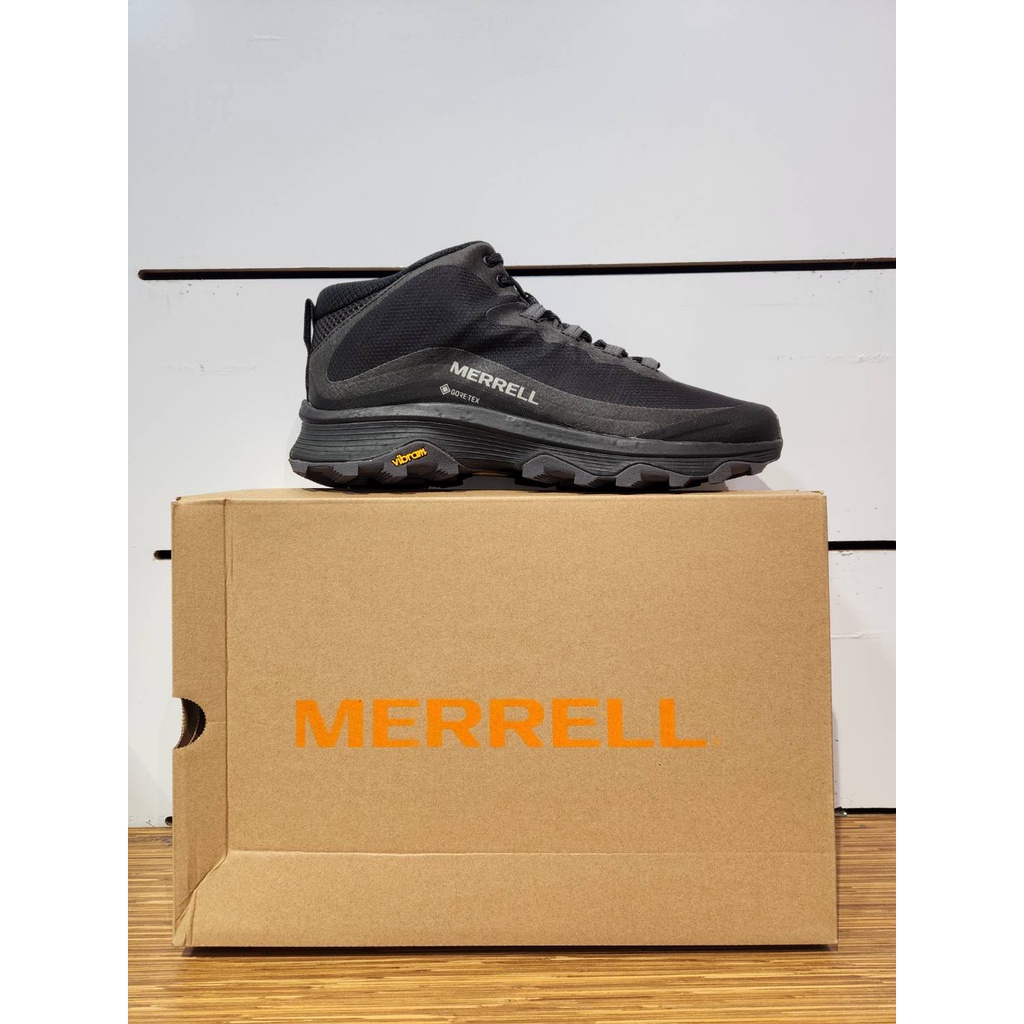 【Merrell】Moab Speed Mid GTX男款登山鞋 防水 溯溪 戶外越野鞋 黑色ML067075