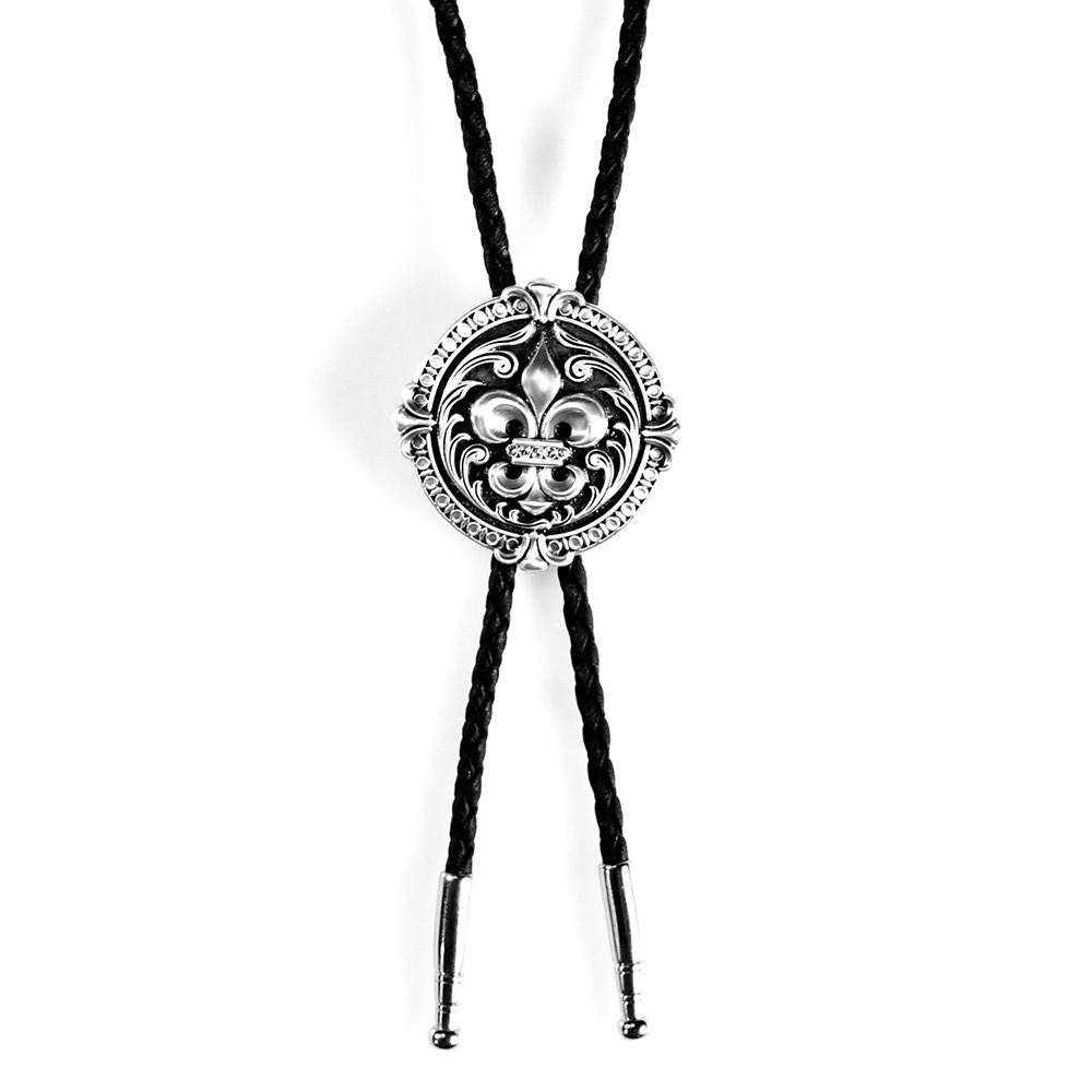 免運 - 皮繩領帶 襯衫領繩 西裝領帶 保羅領帶 Bolo Tie 典藏鳶尾花 │MF select