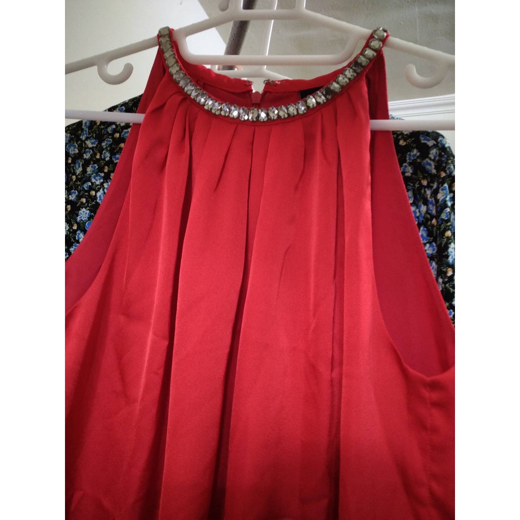 IROO紅色無袖洋裝 胸圍40 長度86公分