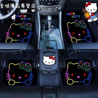 Hello kitty 哆啦a夢 汽車腳墊可愛卡通潮流腳踏墊通用型地毯式四季絨面防滑車墊子