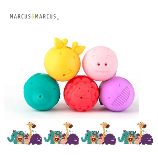 加拿大【Marcus&Marcus】動物樂園矽膠噴水洗澡玩具(兩款)-米菲寶貝