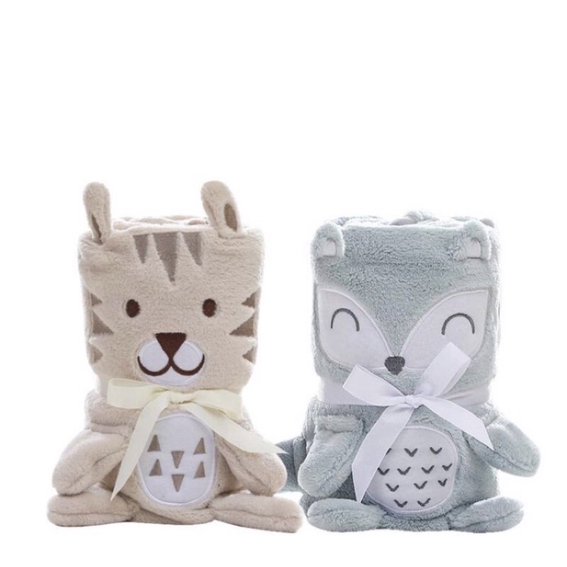 全新 亞培奶粉 贈品 可愛動物兒童法蘭絨毯 小被被 蓋毯 毛毯 單售右邊花色