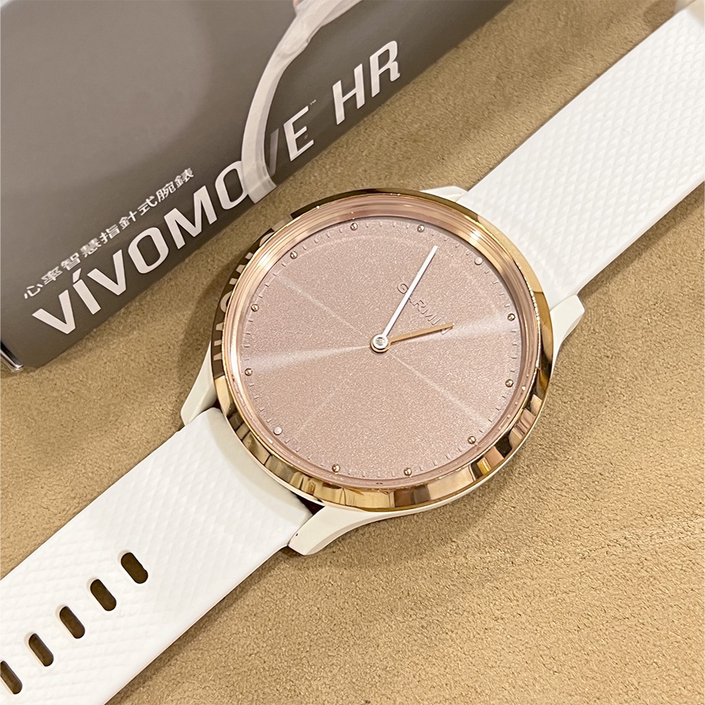 二手 GARMIN Vivomove HR 觸控螢幕心率智慧指針式腕錶 優雅玫瑰金 智慧穿戴錶 智慧手錶