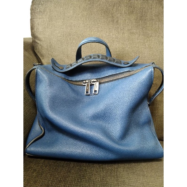 時尚二手屋FENDI藍色全皮手提包