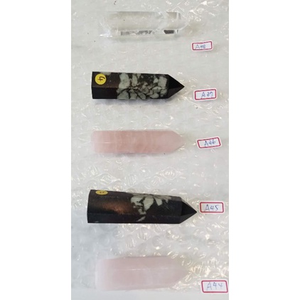 天然各式原礦柱-14【材質有：粉水晶、菊花石、白水晶】