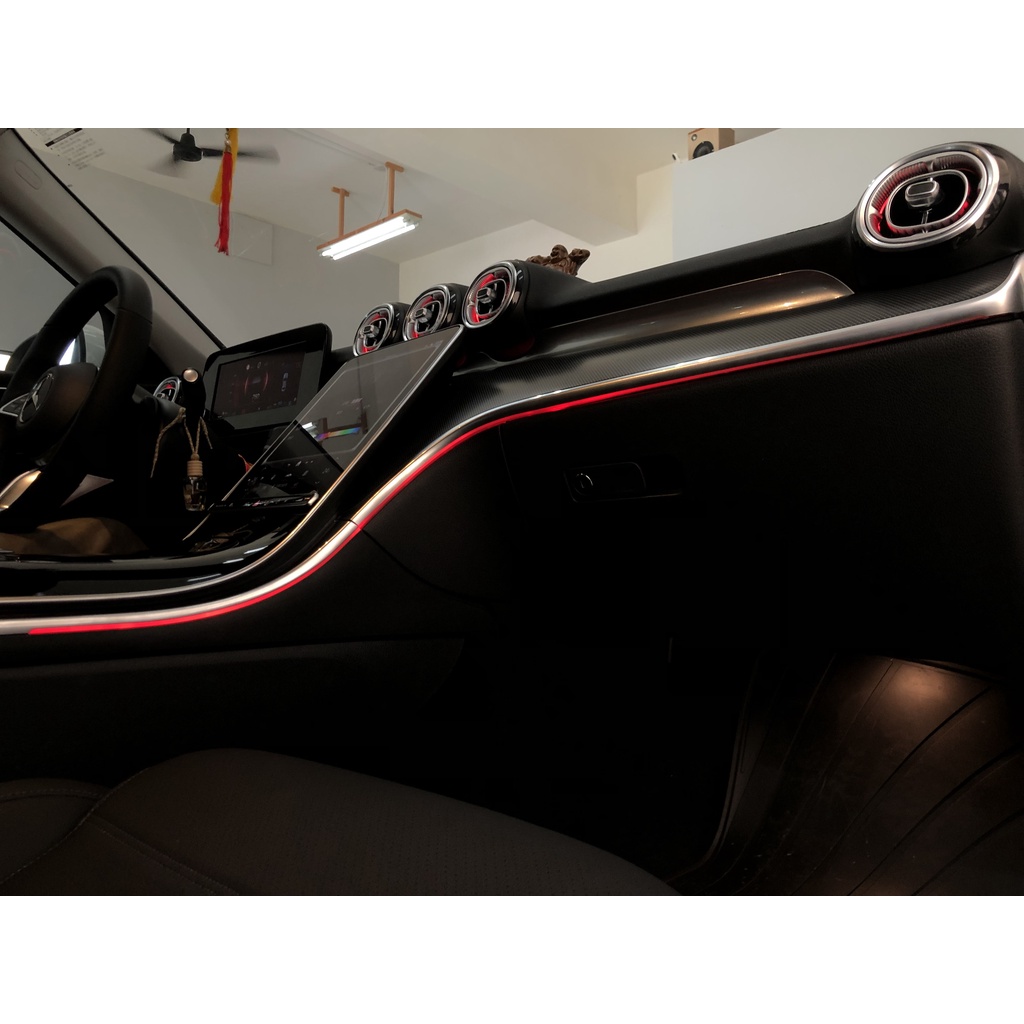 【宗蒼歐系改裝】賓士  Mercedes Benz W206 64色 中控 中央扶手 氣氛燈 氛圍燈 馬鞍燈