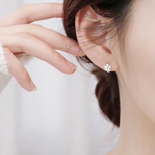 【LTMK】 現貨  | K78 | 925 純銀 白花小耳圈 耳環 養耳洞 耳針 耳釘 耳圈 耳扣 扣式 純銀耳環