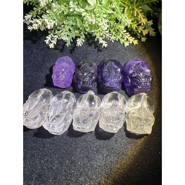 《艾米拉》天然白水晶/紫水晶❤️❤️白水晶/紫水晶貔貅 長3.7公分.寬2.4公分晶體通透