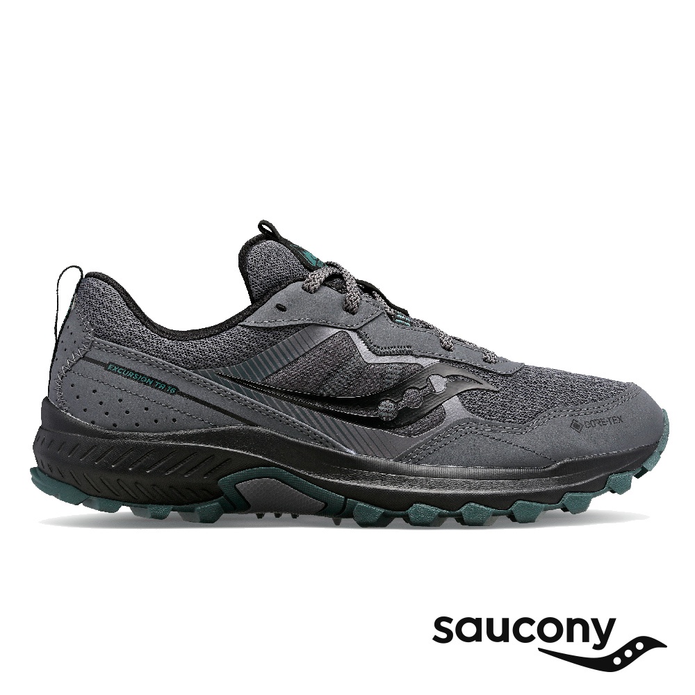 【SAUCONY】慢跑鞋/運動鞋/休閒鞋/男鞋 原廠貨 EXCURSION TR16 GTX-影黑色/森林綠