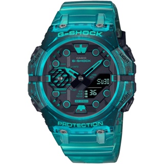 ∣聊聊可議∣CASIO 卡西歐 G-SHOCK 藍牙連線 碳纖維核心防護雙顯手錶-土耳其藍 GA-B001G-2A