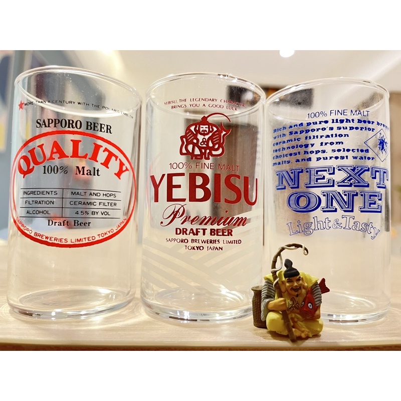 ｛經典復古套組｝日本SAPPORO YEBISU 啤酒杯 復古 可愛 suntory asahi orion 杯