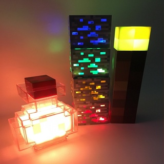 Minecraft Torch我的世界遊戲周邊遊戲道具LED氛圍夜燈火炬火把礦石變色瓶最佳孩子兒童節日耶誕節生日禮物