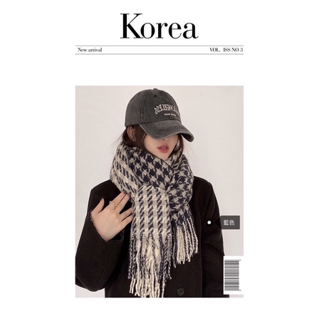 秋冬新款🆕韓國🇰🇷空運🌟韓國東大門🖤ᴄʜᴀ雙面千鳥格披肩、圍巾2用✨