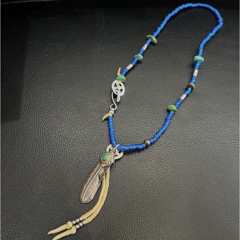 白心藍珠 筒型 竹型 琉璃珠 手作材料 銀飾搭配 印地安 銀飾 皮件 鹿皮