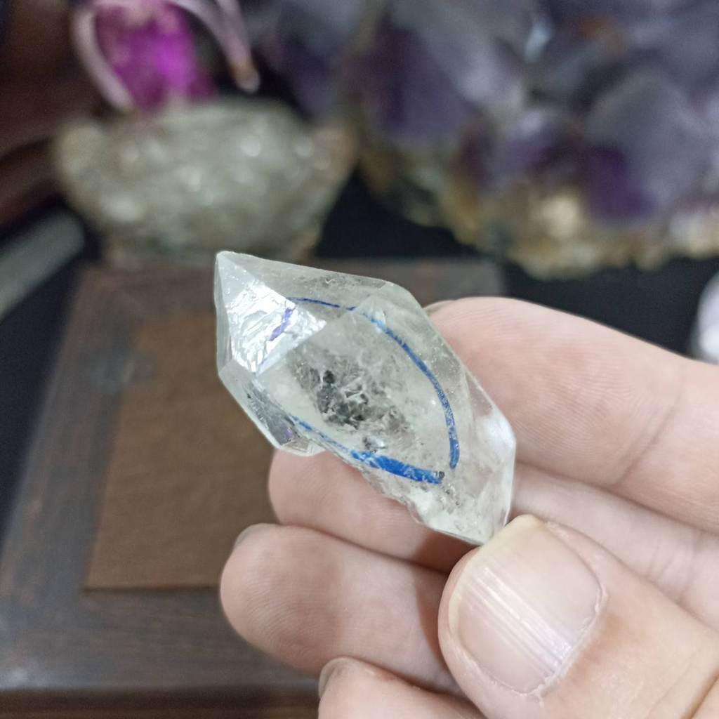 飛水晶-69雙尖水膽水晶原礦