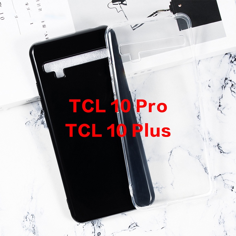 適用於 TCL 10 Pro/TCL 10 Plus 手機殼軟矽膠殼 Tpu 黑色外殼保護手機套