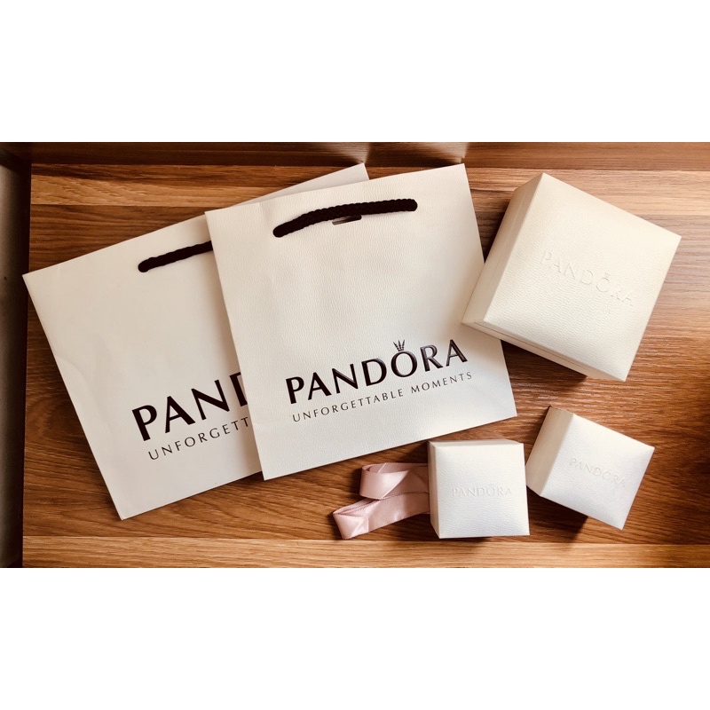 二手正品 Pandora潘朵拉 精品紙袋 精品紙盒 禮品盒 禮品袋 緞帶（不拆售）