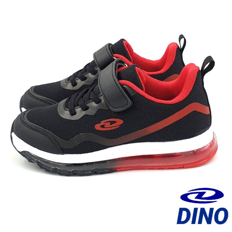 【MEI LAN】DINO (童) 透氣 緩震 全氣墊 慢跑鞋 運動鞋 防臭 Q彈 2551 黑紅 另有黑綠色