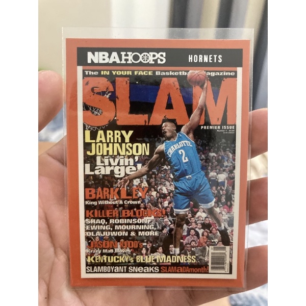 21-22 hoops slam dunk雜誌封面特卡-larry johnson