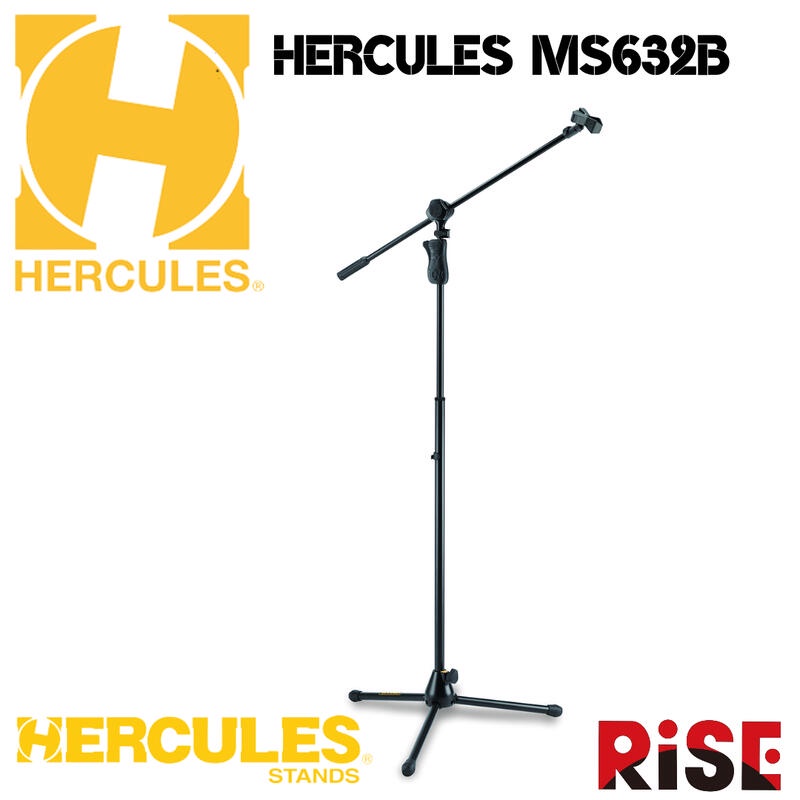 【又昇樂器】Hercules 海克力斯 MS632B 直斜兩用 麥克風架 附贈麥克風夾頭