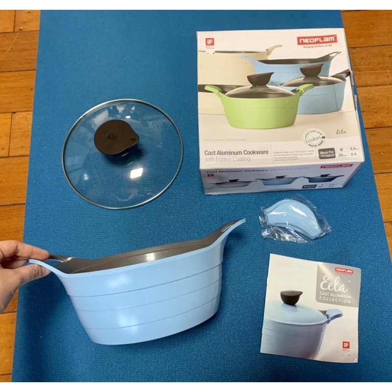 全新✨超優惠❤️‍🔥 NEOFLAM Eela系列20cm湯鍋-淺藍色+玻璃蓋