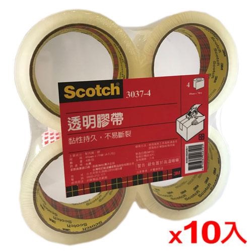 【免運直出】3M Scotch  3037-4透明封箱膠帶4卷 4.8cm*70m(4卷*10組)-總共40卷【愛買】