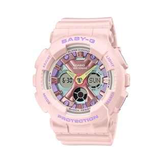 CASIO 卡西歐 (BA-130PM-4A) BABY-G【臺灣原廠公司貨】柔和粉彩撞色 運動防水電子錶 - 夢幻紫