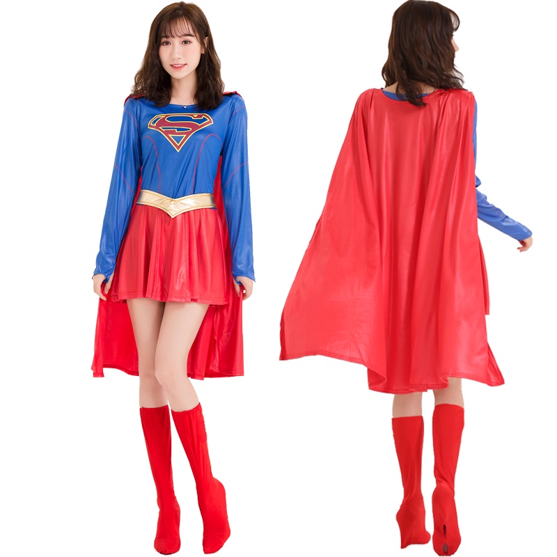【萬聖節】萬聖節服飾 萬聖節超級英雄cos服 DC女超人服裝 supergirl卡拉左艾正義聯盟衣服 角色扮演服飾