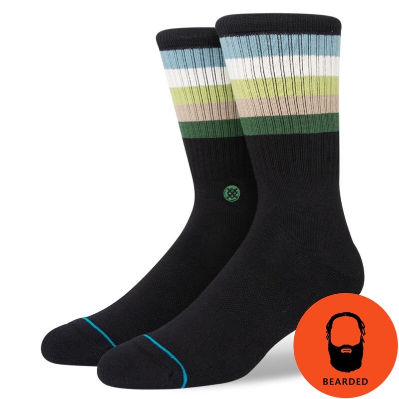 【 🇺🇸大鬍子美國襪子選品 】STANCE - MALIBOO CREW SOCKS經典條紋設計系列街頭休閒長襪