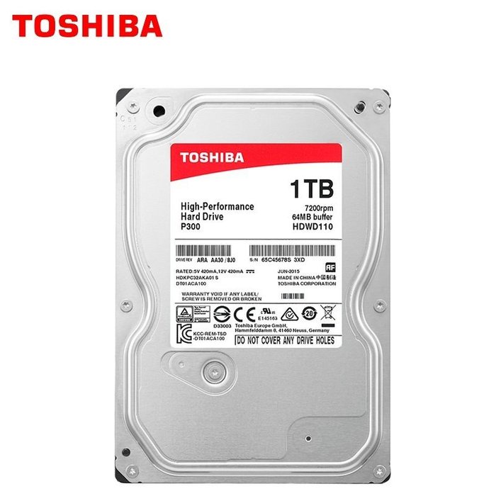 Toshiba東芝【P300系列】1TB 2TB 4TB 3.5吋/桌上型硬碟HDD/德源MYPC