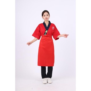 【苗苗】【大石日式料理服1】日式壽司拉麵工作服 烤肉料理店員工和服 滌棉不厚紅色公司表演服.興茂寶