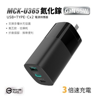 氮化鎵充電器 閃電充電頭 Gan 充電頭 65瓦W PD充電頭 適用蘋果iPhone/Asus/三星/筆記型電腦/筆電等