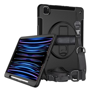 TPU軍規保護殼 適 2025 iPad 11 A16 Air 10.9吋 Pro 11/12.9吋 保護套 含背帶支架