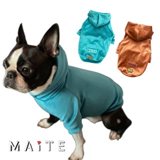 【你和我的狗】 日本MAiTE 秋冬絲絨連帽衫 寵物衣服 【現貨】 狗狗衣服 小狗衣服 中型犬衣服