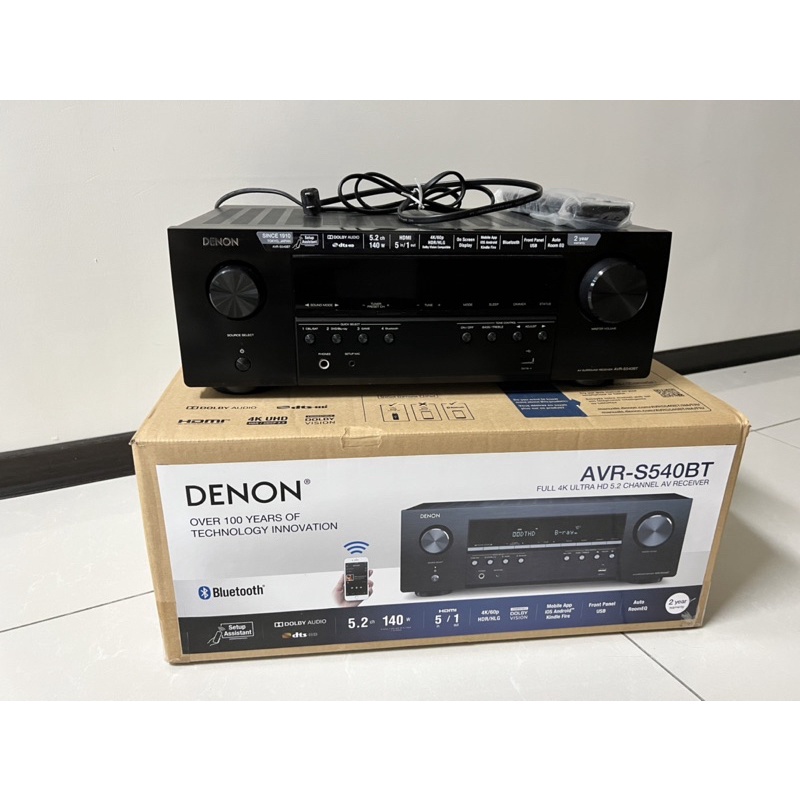 【二手】 DENON 5.2聲道 AV環繞收音擴大機 AVR-S540BT