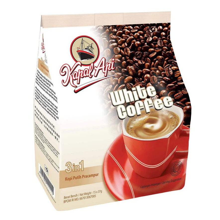 印尼 KAPAL API WHITE COFFEE  3 IN 1 帆船 三合一 即溶咖啡粉 12入