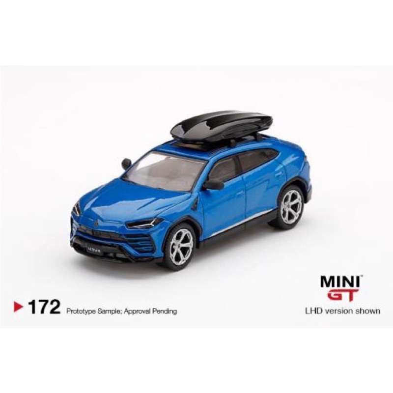 MINI GT No.172 Lamborghini Urus  Blu Eleos w/ Roof Box