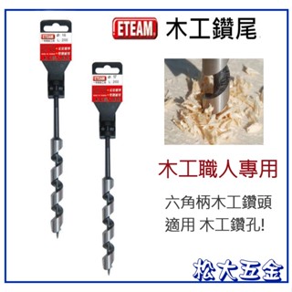 【附發票】ETEAM 六角柄木工鑽頭 木工鑽尾 小林式木工鑽頭 螺旋鑽頭 <松大五金>