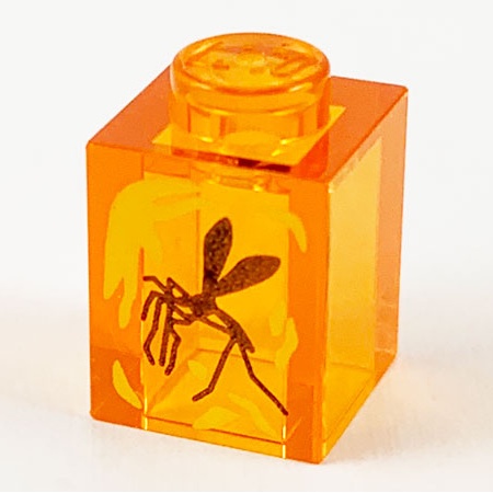 AndyPB 樂高LEGO 透明橘色 琥珀/蚊子/侏儸紀世界/印刷 1x1 [3005pb041] 6308322