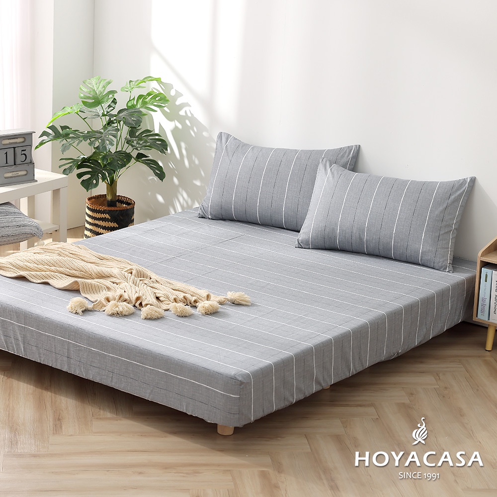 《HOYACASA》托斯卡尼-100%精梳純棉床包枕套三件組-(單人/雙人/加大